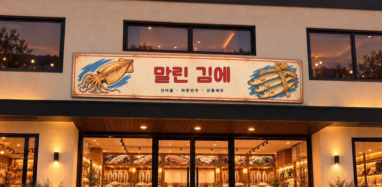 딸기수퍼형 손그림 간판