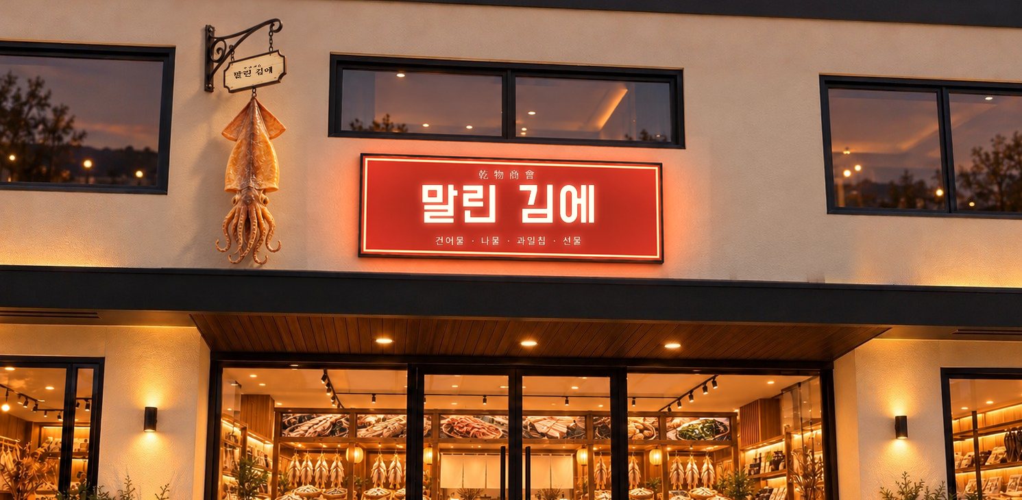 건어물 모형 걸이간판